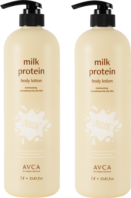 아브카 밀크 단백질 산양유 바디로션 베이비파우더향, 1L, 2개
