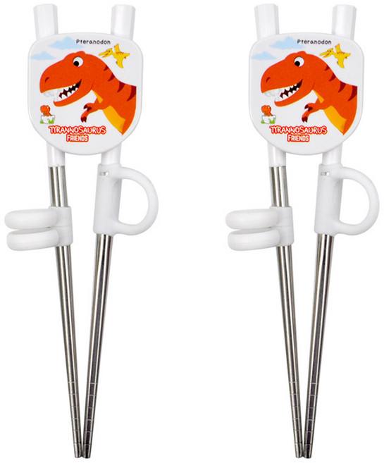 키친유 티라노 1단계 교정용 젓가락, 화이트, 2개