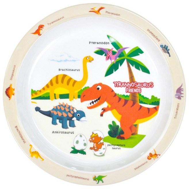 키친유 티라노 원형 간식접시, 혼합색상, 1개