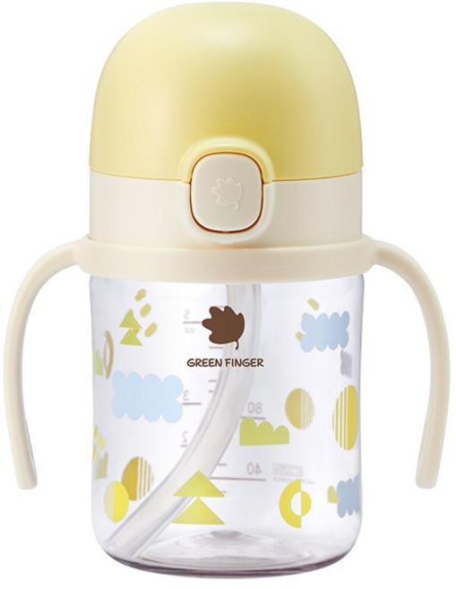 베베그로우 유아용 원터치캡 빨대컵, 160ml, 1개, 옐로우