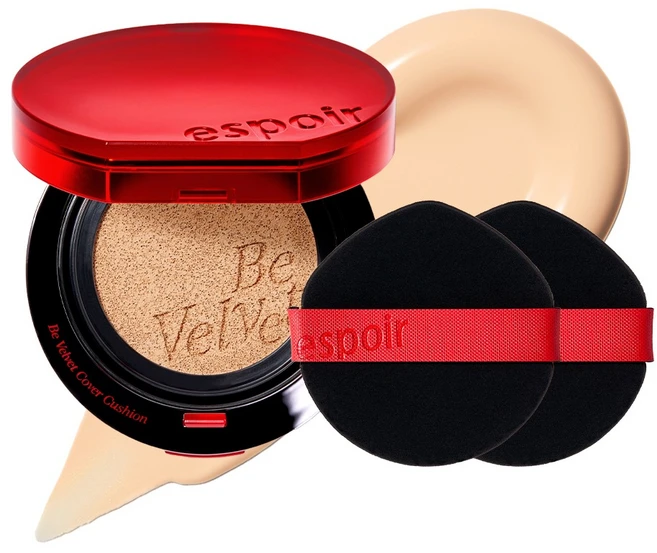 에스쁘아 비벨벳 커버 쿠션 13g + 퍼프 2p 세트, 21호 아이보리, 1개 - 쿠팡