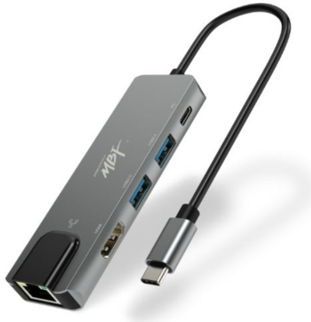 엠비에프 USB C타입 5in1 멀티허브, MBF-UC5IN1S, 실버 그레이, 1개