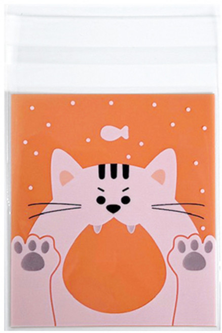 티나피크닉 고양이무늬 접착봉투 미니, 50개, 1개입