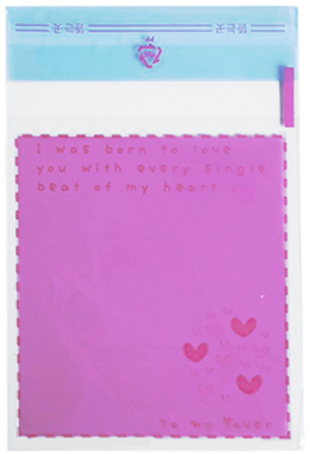 티나피크닉 하트무늬 접착봉투 핑크, 50개, 1개입