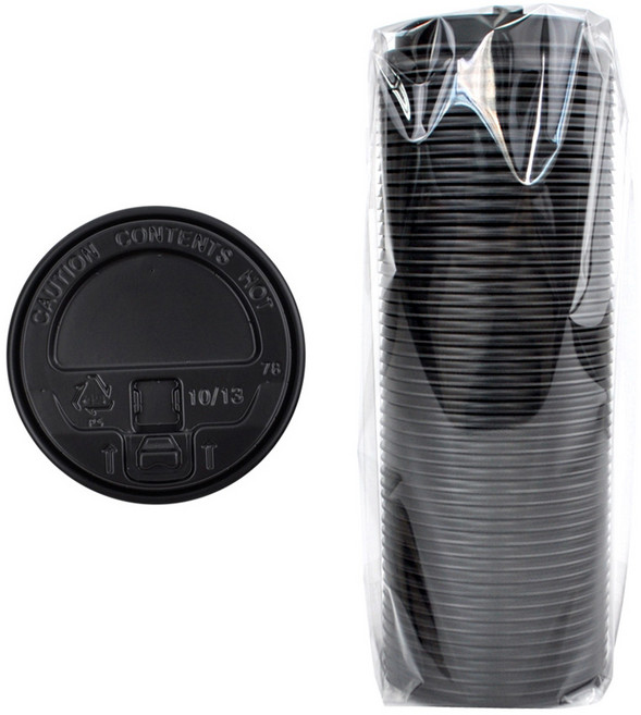 일회용 테이크아웃 컵뚜껑 검정, 머그리드형, 100개입, 1개