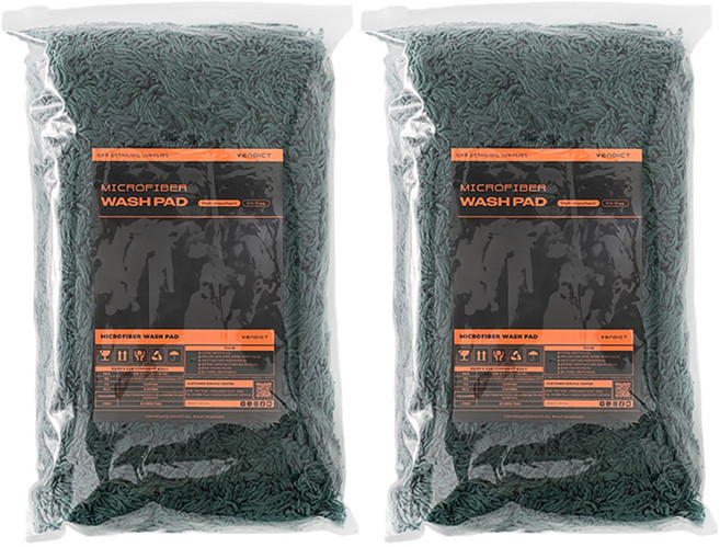벤딕트 극세사 세차 워시 미트 패드, 그린, 2개
