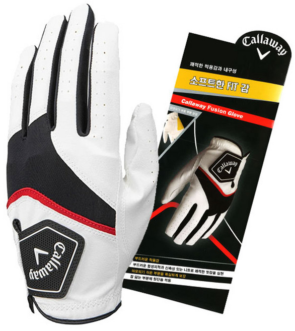 캘러웨이 남성용 2023 퓨전 골프장갑 왼손용, 화이트, 1개