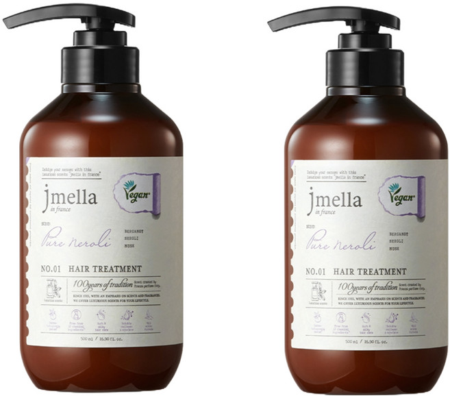 제이멜라 인 프랑스 퓨어 네롤리 비건 헤어 트리트먼트 오렌지 네롤리향, 500ml, 2개