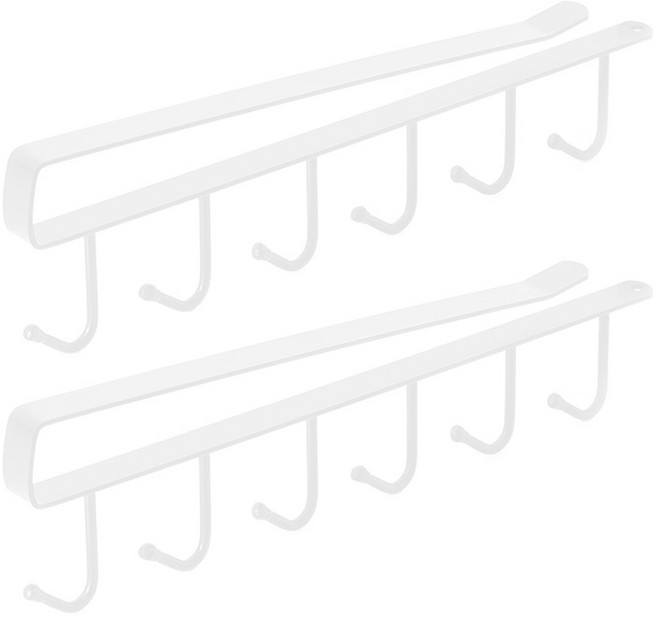 깨비다 무타공 클립형 조리도구걸이, 화이트, 2개