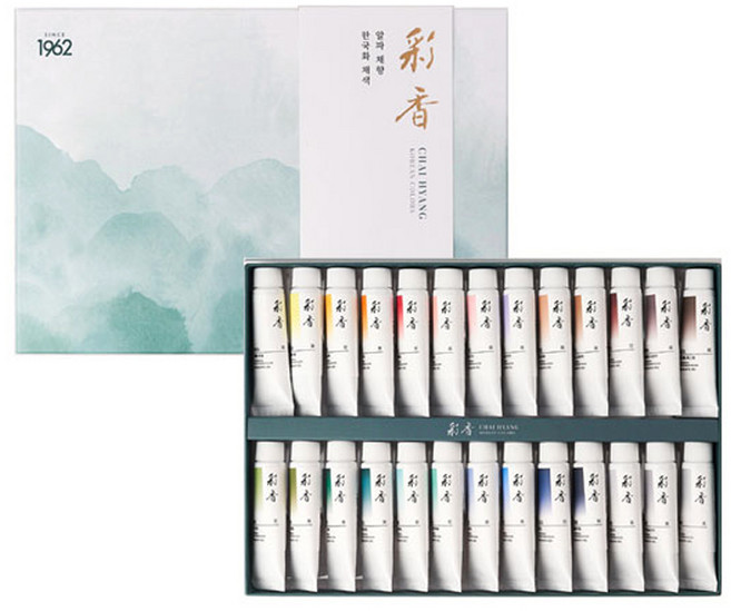 알파색채 뉴 채향 한국화물감 A세트, 20ml, 26색