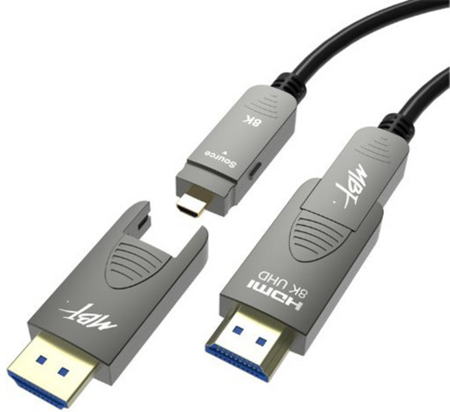 엠비에프 8K HDMI 2.1 AOC 단자분리형 하이브리드 광케이블 MBF-8KDAOC50, 50m, 1개