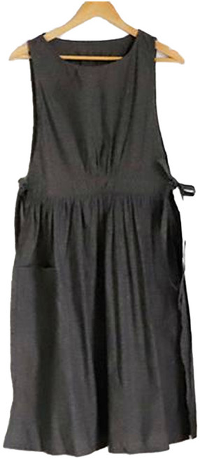 까사베르데 앨리스 베이직 사이드 리본 포켓 롱앞치마, 브라운, 1개