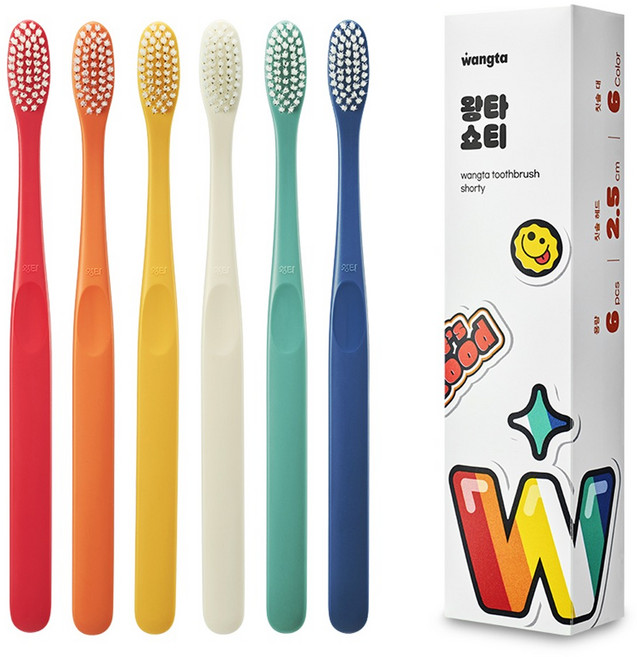 왕타 쇼티 초극세모 부드러운 칫솔 세트, 6개입, 1개