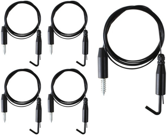 코텍스 액자 와이어 슬림 좁은틈 천장걸이 1m, 5개, 블랙