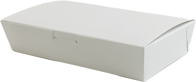 도시락용기 무지 화이트 중(18.5 x 9 x 4.1 cm), 100개, 1개입