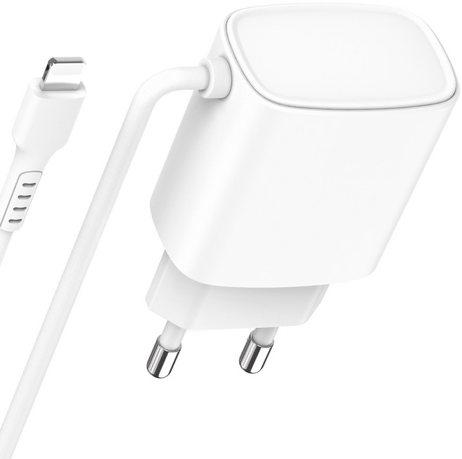 모잇 18W 라이트닝 일체형 고속충전 케이블 8핀, 화이트, 1개