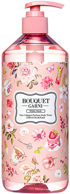 부케가르니 비타콜라겐 퍼퓸 바디워시 화이트머스크, 750ml, 1개