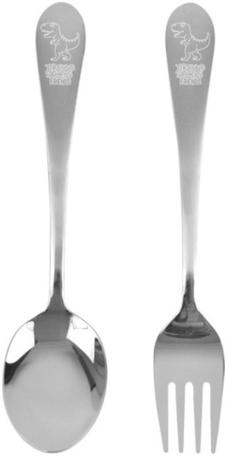 키친유 티라노 수저, 실버, 1세트, 스푼 + 포크