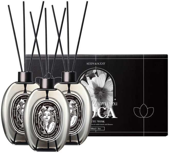 뷰카 센트 클래식 대용량 디퓨저, 화이트머스크, 510ml, 3개