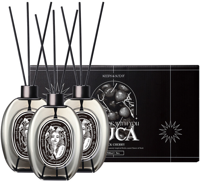 뷰카 센트 클래식 대용량 디퓨저, 블랙체리, 510ml, 3개