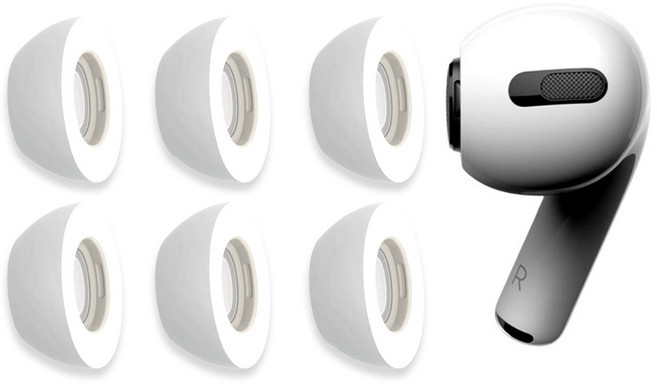 컴플라이 에어팟 프로 1 / 2 세대 NEW 폼팁 M, 화이트, 6개, 44-50341-23