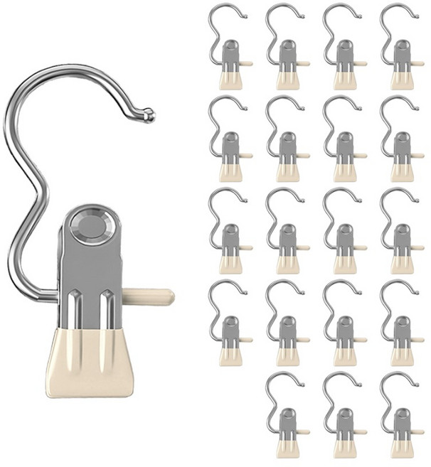 라벤토리 논슬립 외집게 바지걸이, 아이보리, 20개