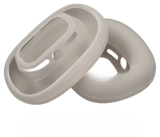 옵션에이 에어팟맥스 호환 초슬림 반투명 실리콘 이어패드 커버 양쪽 세트, 블랙, 1세트