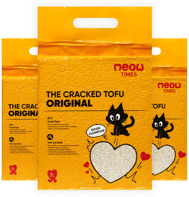 미우타임즈 더 크랙 두부 오리지널 고양이모래, 7L, 3개, 무향