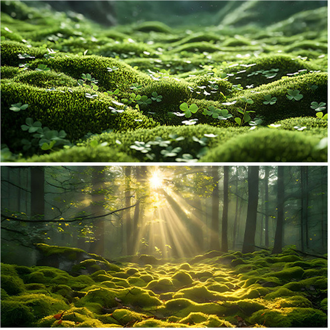 대한 사진 촬영 소품 자연풍경 양면 배경지 숲속의 시간, 1개, PABP-PGB 805