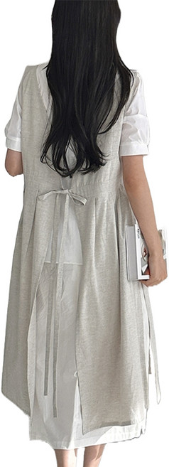 까사베르데 네드 라인 슬릿 랩 롱앞치마, 그레이베이지, 1개