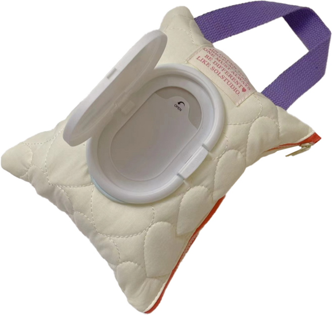 하루이 휴대용 물티슈 파우치 대형, 라이트옐로우, 1개