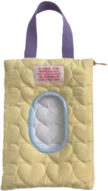 하루이 휴대용 물티슈 파우치 대형, 옐로우, 1개