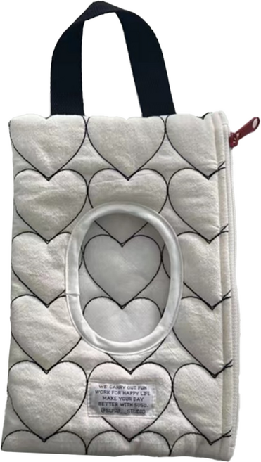 하루이 휴대용 물티슈 파우치 대형, 화이트, 1개