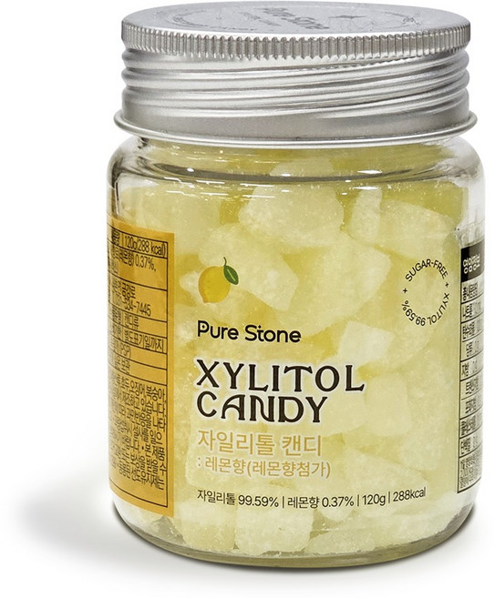 Pure Stone 木糖醇糖果 檸檬味, 120g, 1個