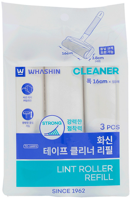 화신 테이프클리너 리필 16cm 3p, 1개