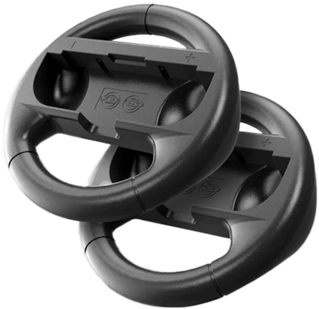 호후 닌텐도 스위치 OLED 조이콘 레이싱 휠 핸들 그립 케이스, 블랙, 2개