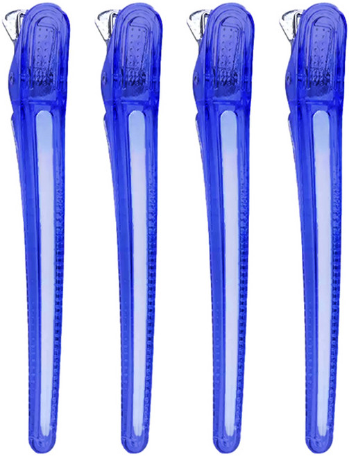 걸핀스 프리미엄 논슬립 자국없는 실리콘패드 미용 집게핀 1524 대형, 4개, 블루