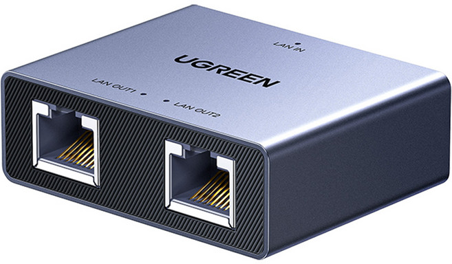 유그린 프리미엄 기가비트 인터넷 랜 동시 분배기, 메탈그레이, 1개, 45mm