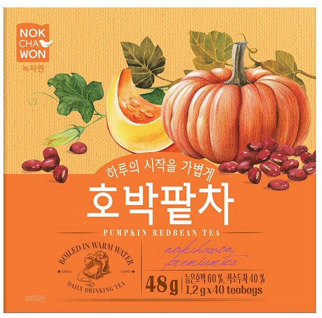녹차원 호박팥차, 1.2g, 1개, 40개입