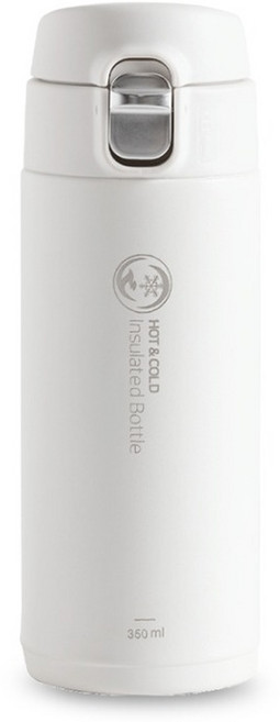 리벤스 원터치 보온보냉 스텐 보틀 텀블러, 화이트, 350ml, 1개