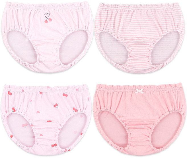 메이키즈 여아용 하트체리 삼각팬티 4종 세트