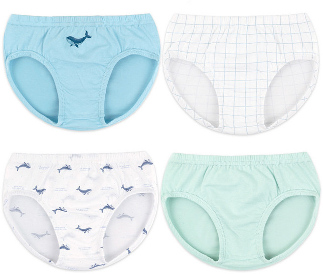 메이키즈 남아용 도트고래 삼각팬티 4종 세트