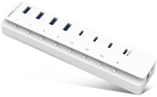 ipTIME 8포트 USB 3.2 허브 UH1008C-QC, 화이트, 1개