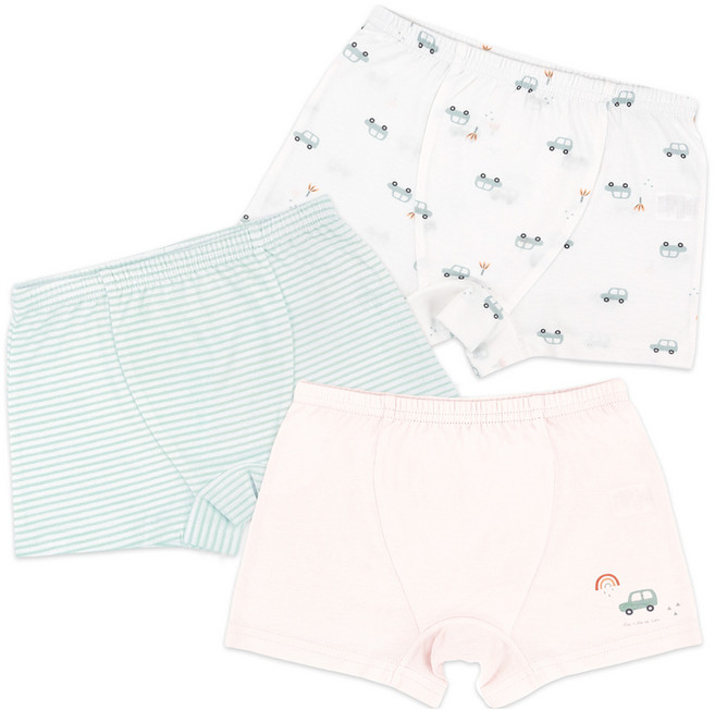 메이키즈 남아용 레인보우카 드로즈 팬티 3종 세트