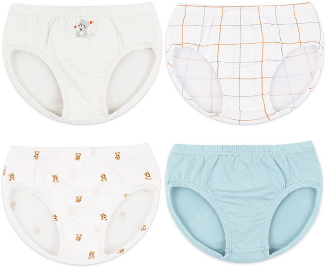 메이키즈 남아용 버블베어 삼각팬티 4종 세트