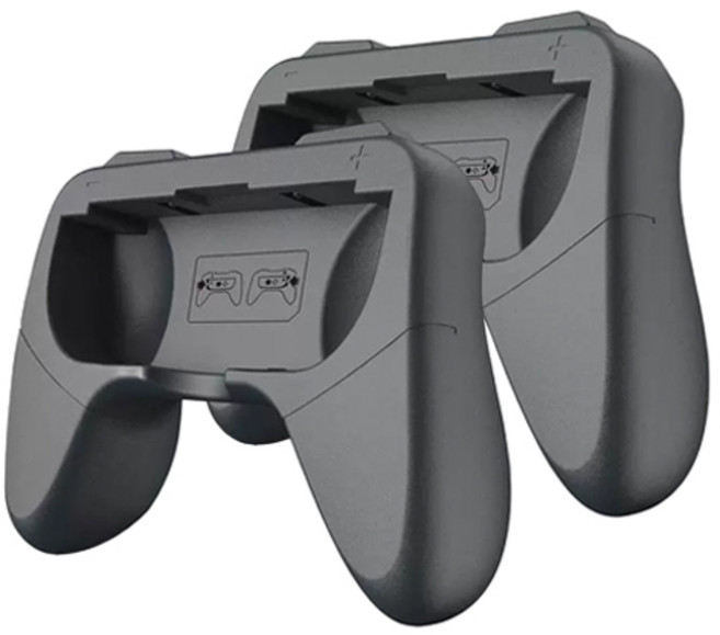 호후 닌텐도 OLED 스위치 컨트롤러 그립 조이콘 신핸들, 블랙, 블랙, 2개