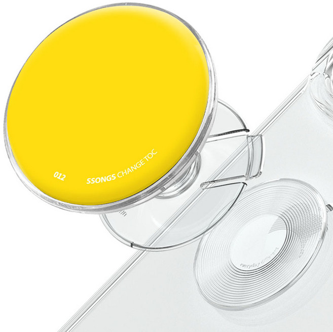 체인지톡 핸드폰 거치 홀더 탈부착 체인지톡, 012 비비드옐로우, 1개