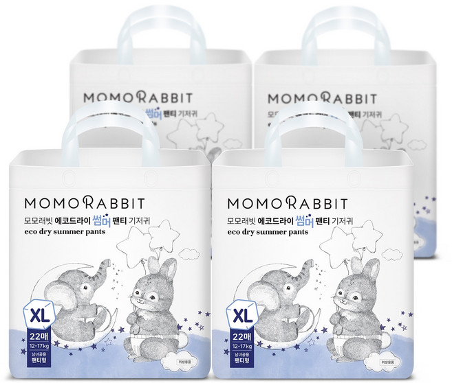 모모래빗 에코드라이 썸머 팬티 기저귀 아동용, 특대형(XL), 88매