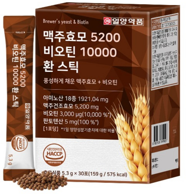 일양약품 맥주효모 5200 비오틴 10000 환 스틱 30p, 159g, 1개