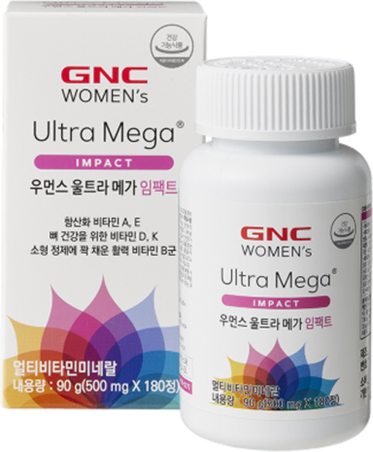 GNC 우먼스 울트라 메가 임팩트 멀티비타민, 180정, 1개